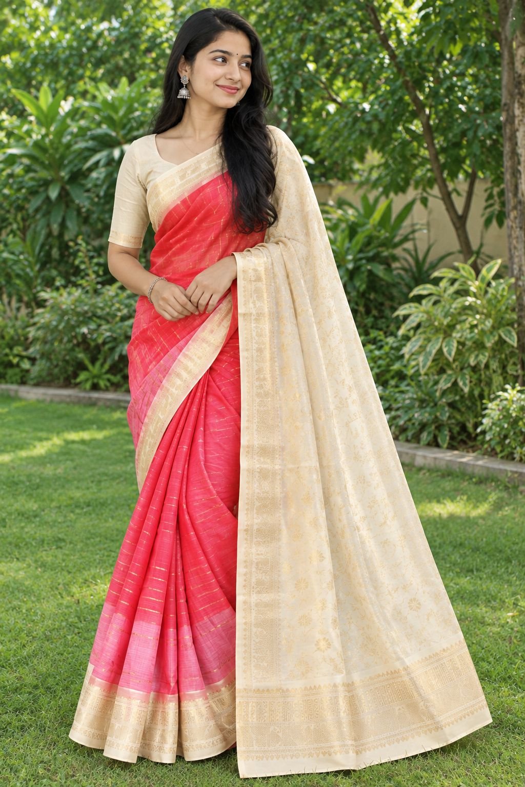 Pattujarry lines saree